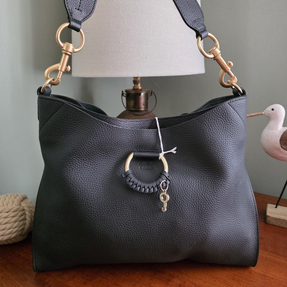 See by Chloé Joan Small Top Handle Black Leather Crossbody Shoulder Bag - Picture 2 of 15